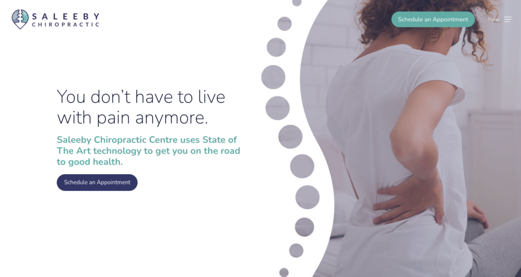 Saleeby Chiropractic website homepage