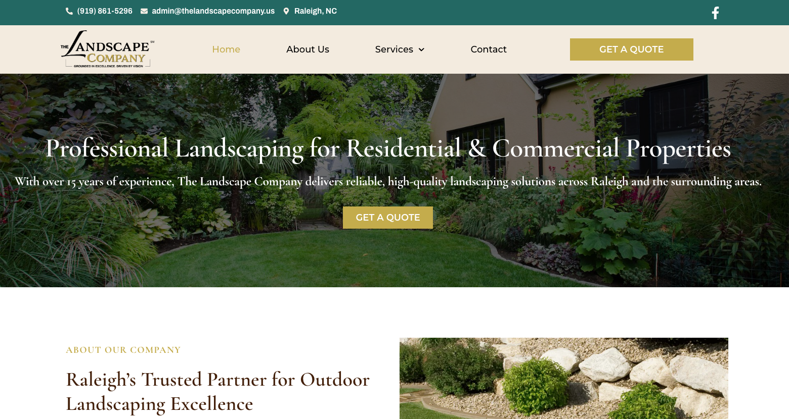 The Landscaping Company website homepage