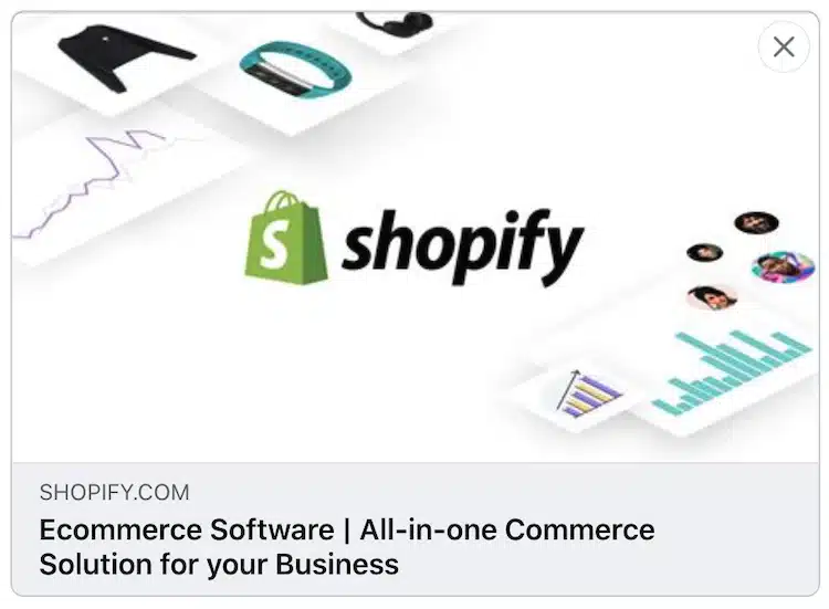 Screenshot of Shopify ad