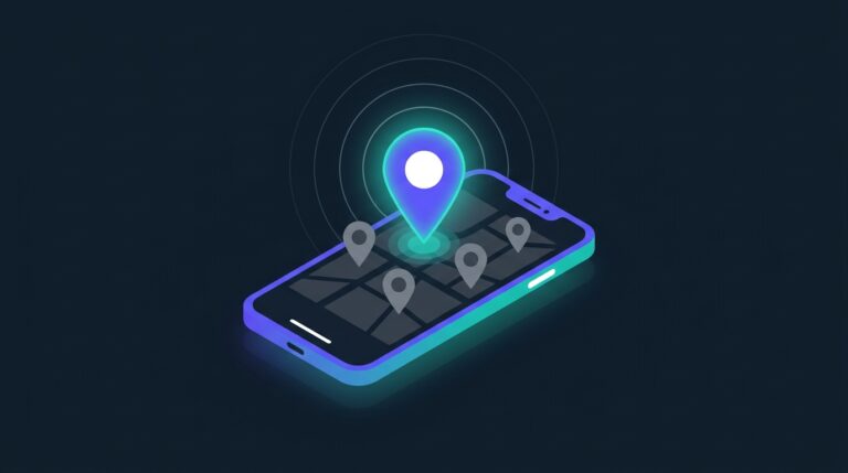 Local business standing out on a Google Maps-style map with a glowing location pin in Raleigh, NC